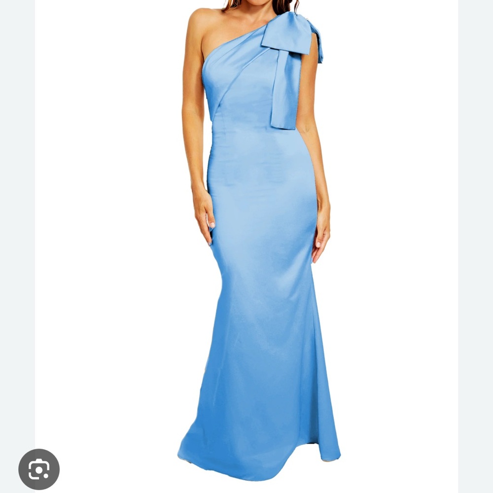 Elegant Blue One-Shoulder Dress